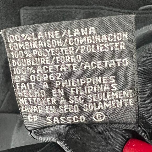 Kasper Vintage Tuxedo Jacket 16 Black Wool Satin Double Breasted Power Blazer - Picture 14 of 15